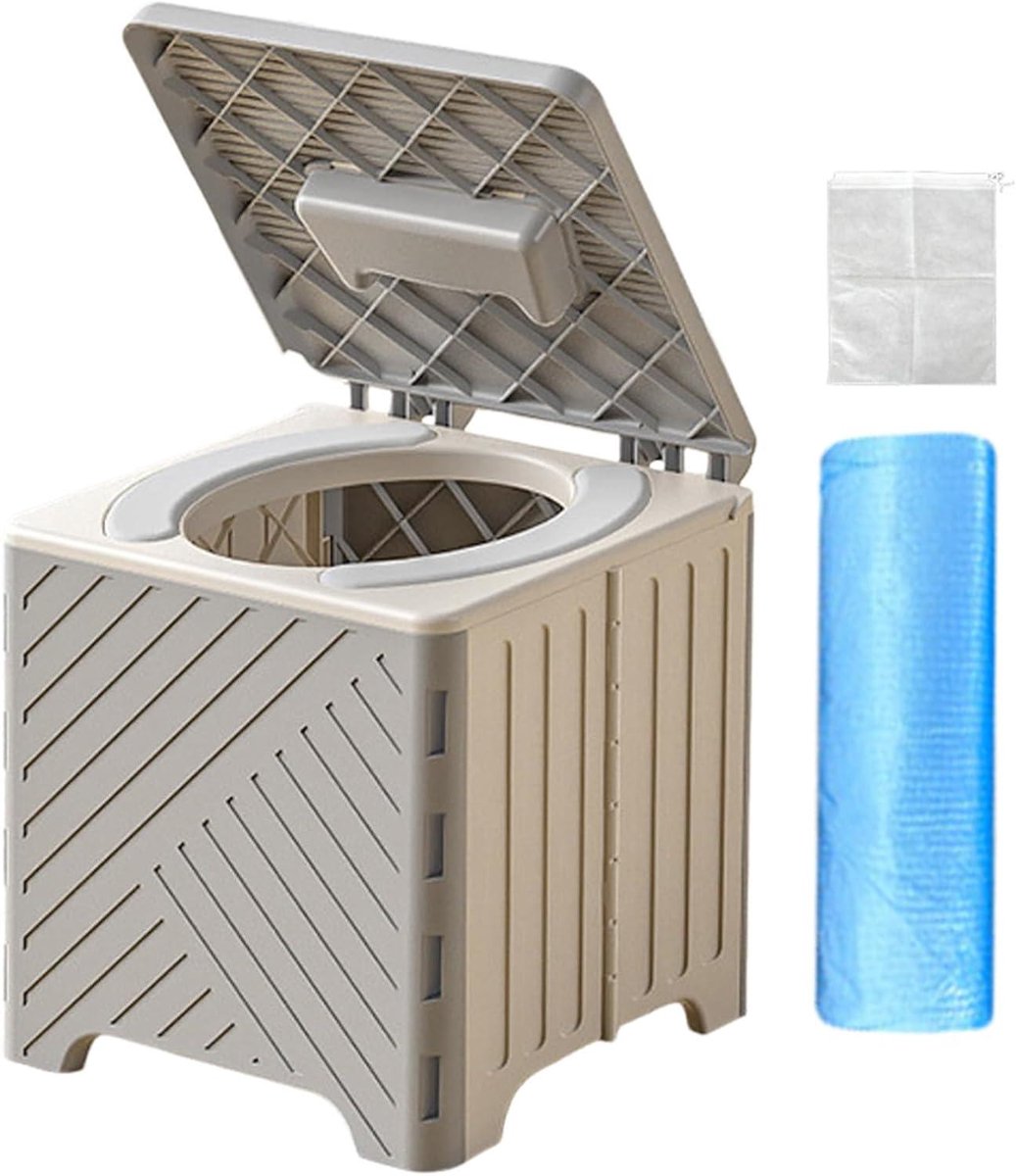 Draagbaar toilet - Opvouwbaar potje - Hygiëne onderweg - Antislip trainingsstoel - 23.6 x 8.4 x 23.6 cm - Grijs