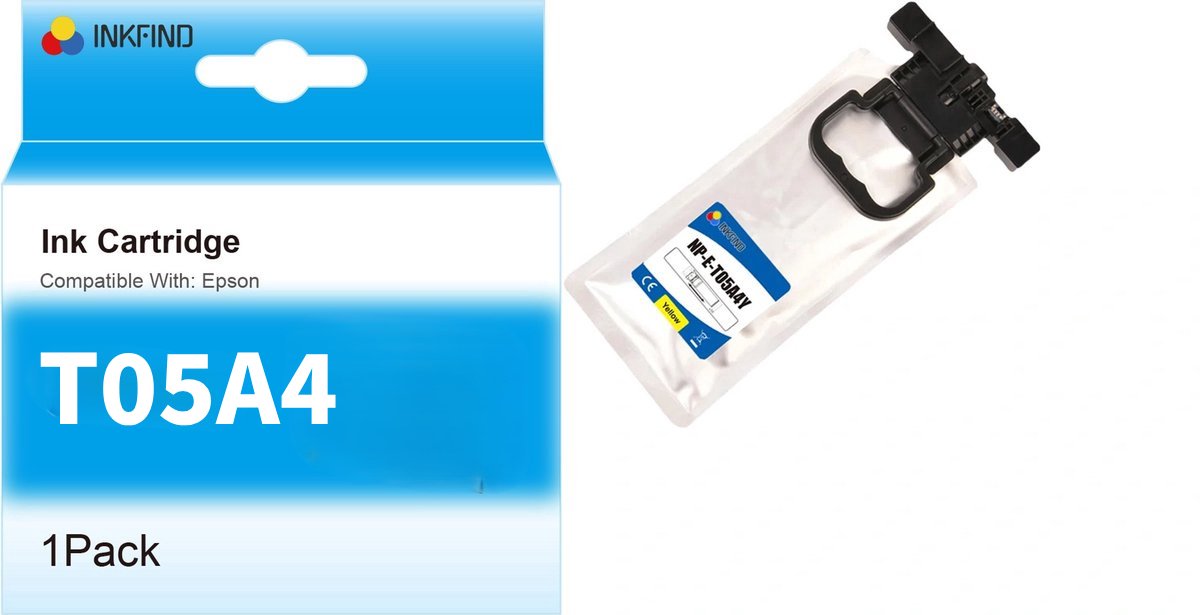 INKFIND T05A Geel Inktcartridge compatibel met Epson T05A (T05AY) Extra Hoge Capaciteit - 1-pack Geel*1