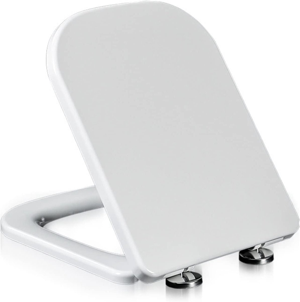 Toiletbril - WC Deksel - Stil Sluiten - Snelle Ontgrendeling - 43-47 cm - Wit