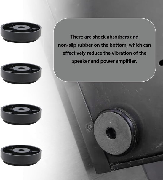 SPHProducts - Versterker pads - Vloermat voor luidsprekers - Duurzaam en stabiel - Zwart - Geluidsabsorberende voeten - Voor gebruik met soundbar stand... — afbeelding 4