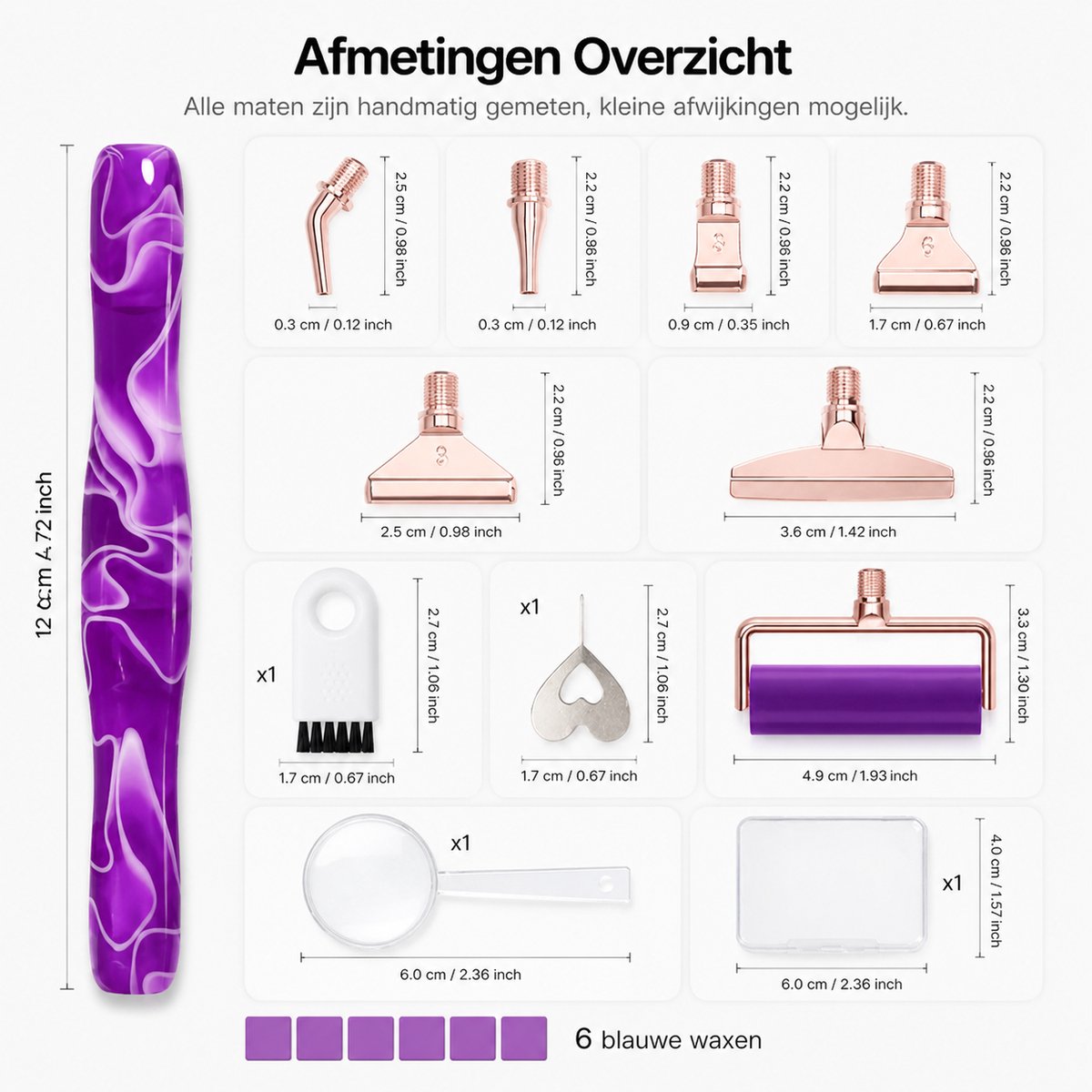 BOTC Diamond Painting Art pen Kit - Dot Pen Kit - 5D Diamond Paint- met Gereedschapstoebehoren - Paars — afbeelding 4