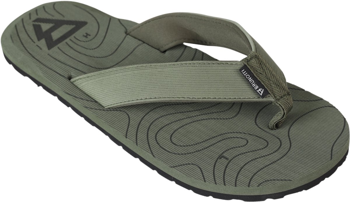 Brunotti Capu Mannu Slippers Heren Flip Flops Beetle Groen