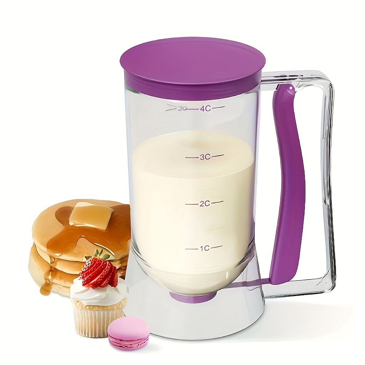 Beslagverdeler Paars - Eerste generatie - Handheld - 900ml - Praktisch Bakgereedschap