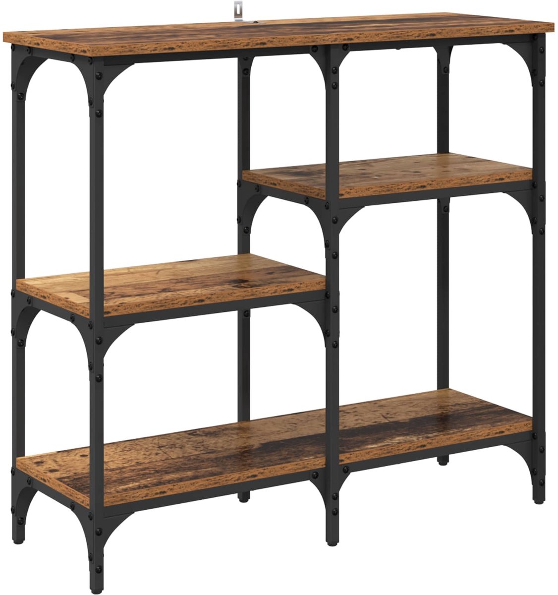 vidaXL Wandtafel - Oud - Hout - 80 - x - 29 - x - 75 - cm - Bewerkt - hout Oud hout