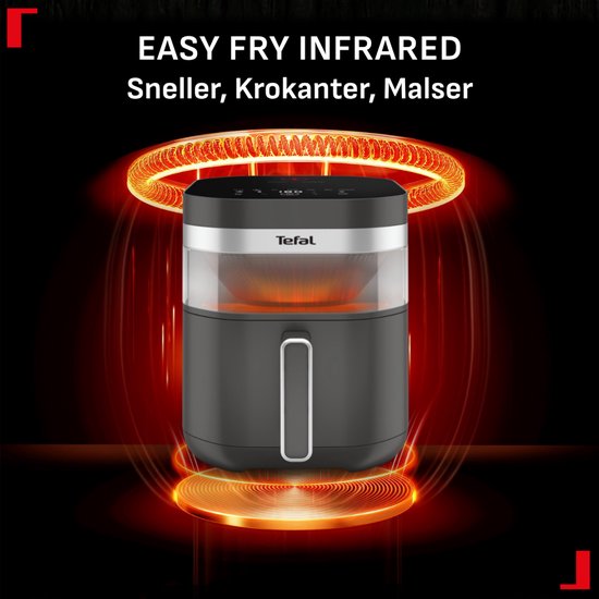 Tefal Easy Fry Infrared EY832H - Airfryer 7L - 1700W - Infraroodtechnologie - 2x Sneller Warm - 8 Programma's - Voor 8 Personen