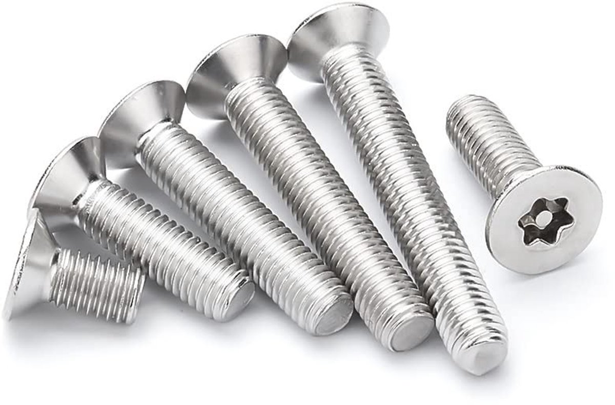 Allecto - Schroeven Torx Verzonken Machineschroef - Roestvrijstaal - Duurzaam - M6×50mm - 10 stuks - Geschikt voor vochtige omgevingen