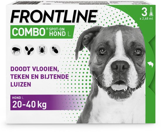 Frontline Combo Spot On 3 Large Hond Large - Anti vlooien en tekenmiddel - 3 pip