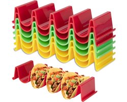 6 stuks - Taco Houder - Taco standaard - Taco Houderstandaard - Taco tang - Tortilla tray houder - Tacohouders - Tortilla Houder - Opbergrek - Keukengerei - voor hotdogs, sandwiches, brood en burrito's - rood, groen, geel - 18.2*5.5*3.3cm