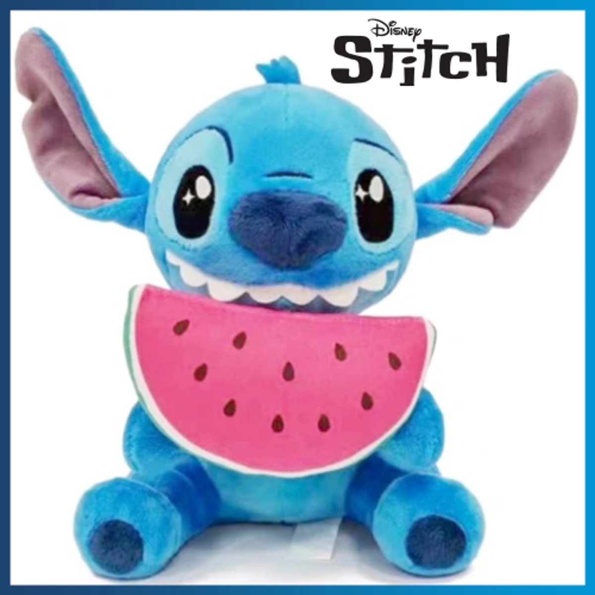 Stitch met Watermeloen - Disney Lilo & Stitch Pluche Knuffel 26 cm - Disney Plush Toy - Speelgoed knuffels voor kinderen jongens meisjes