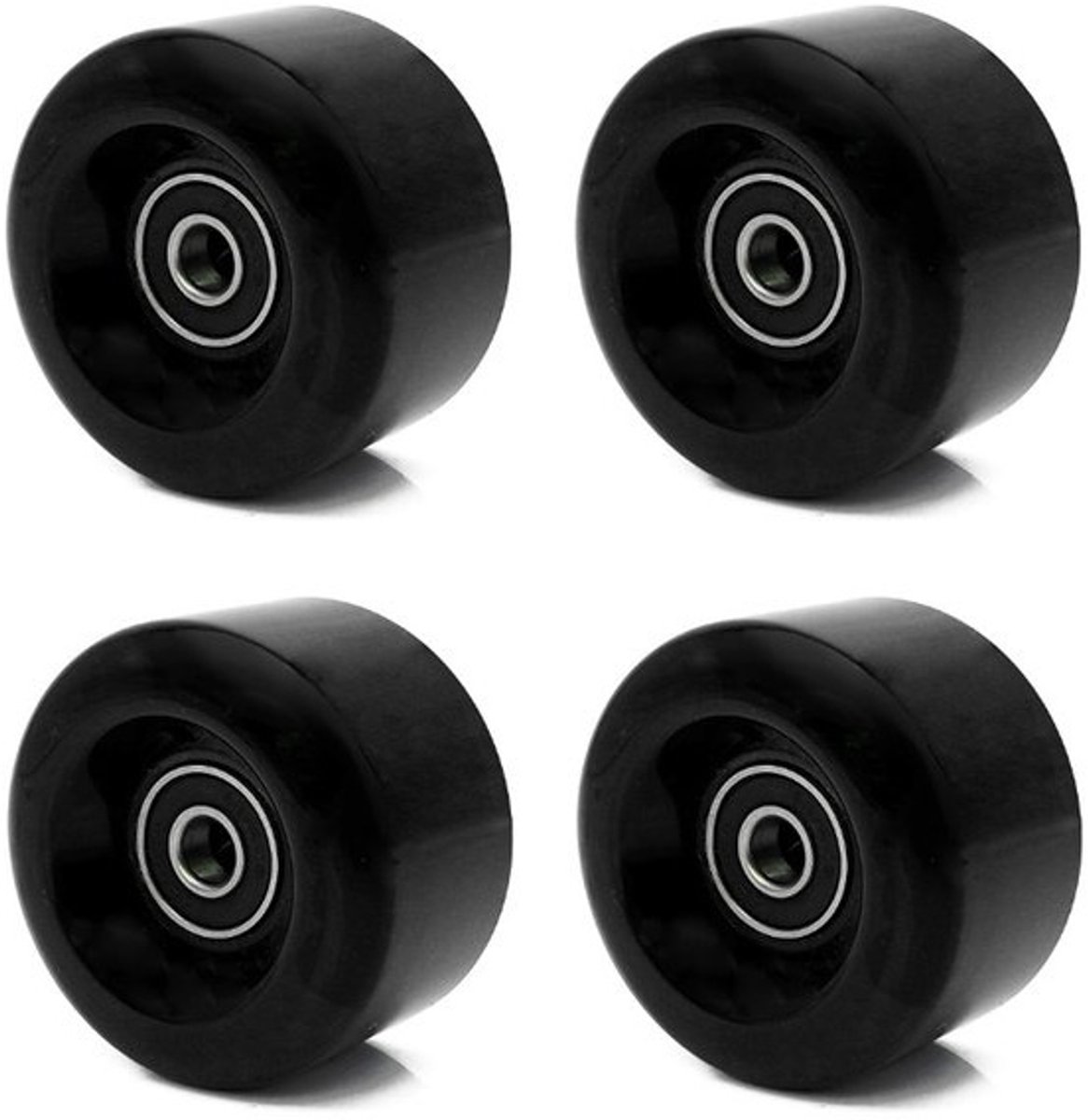 Rolschaats Wielen Set van 4 58x32mm PU Wielen 82A Soft Skate Wielen voor Buiten & Binnen Slijtvaste Reservewielen voor Rolschaatsen & Skateboards Schokabsorberend Zwart