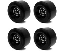 Rolschaats Wielen - Set van 4 - 58x32mm PU Wielen - 82A Soft Skate Wielen voor Buiten & Binnen - Slijtvaste Reservewielen voor Rolschaatsen & Skateboards - Schokabsorberend - Zwart