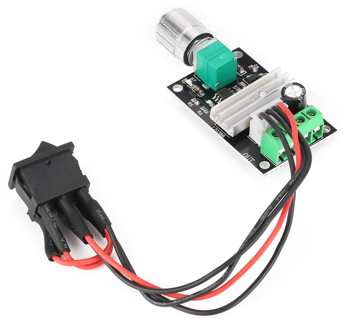 aladdien - DC Motor Speed Controller - Reversible PWM Regulator - Compact en efficiënt - Geschikt voor 6V 12V 24V - 3A - Voor hobbyprojecten en toep...