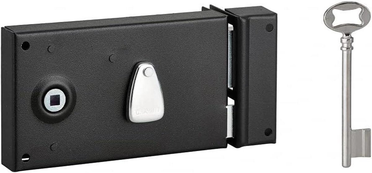 Horizontaal slot - Kamerdeurslot - Deuren Beveiligen - Links draaiend - 140 x 82 mm - Zwart