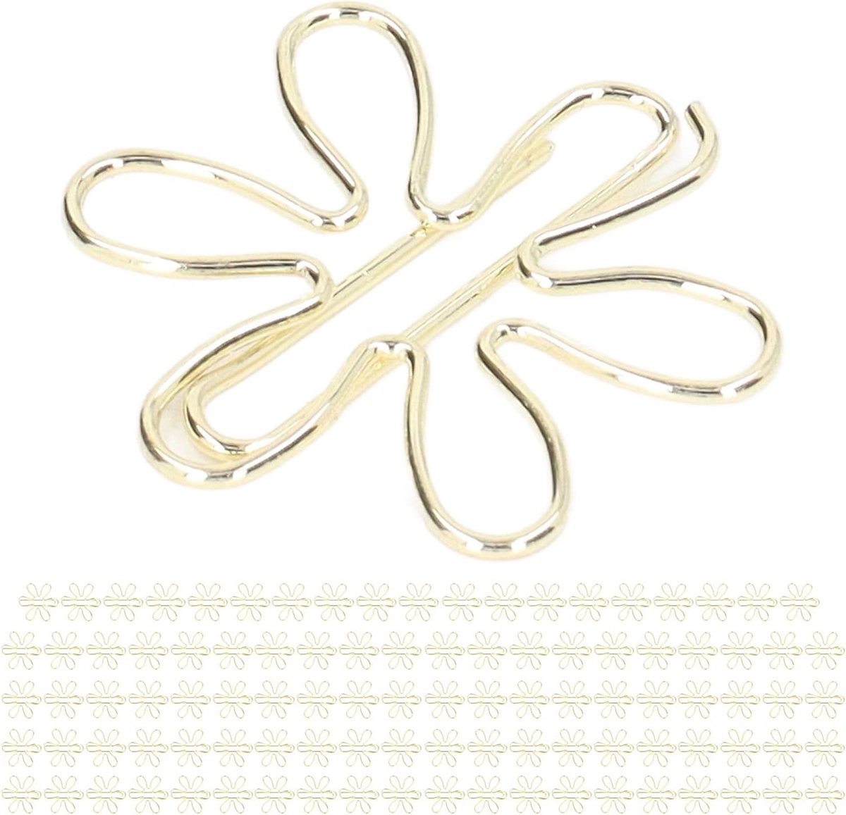 100 Stuks Schattige Gouden Mini Paperclips in Bloem en Pijlvorm - Decoratieve Kantooraccessoires voor Creatieve Projecten en Organisatie