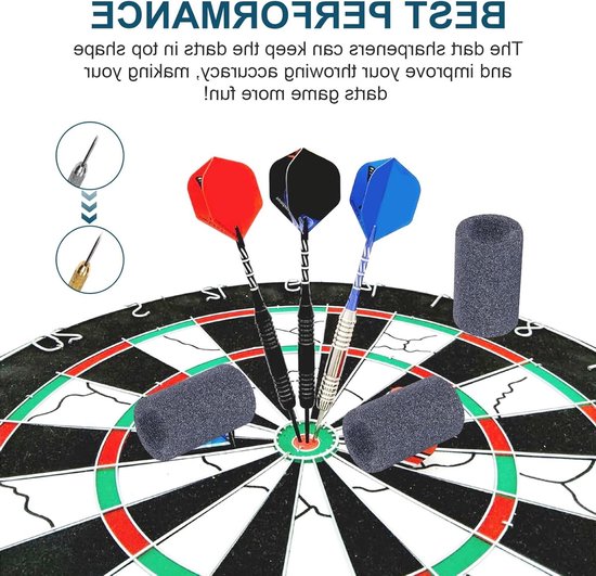 Set van 6 Ronde Potloodslijpers voor Darts, Inclusief Dartpunten en Accessoires, Duurzame Slijpers voor Darts en Pijlen, Perfect voor Precisie en Gebruiksgemak van Merkloos — afbeelding 4
