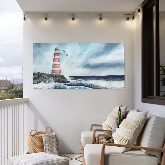 Décoration murale' extérieur Phare - Mer - Golf - 160x80 cm