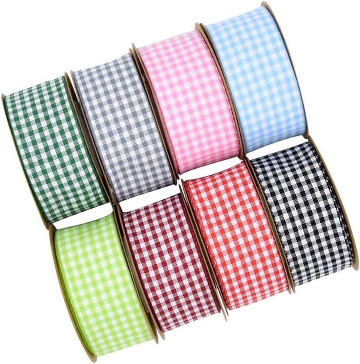 Decoratieve Ribbons in Gemengde Kleuren - 8 Rollen van 38mm voor Creatieve Projecten, Cadeauverpakking en Feestdecoratie