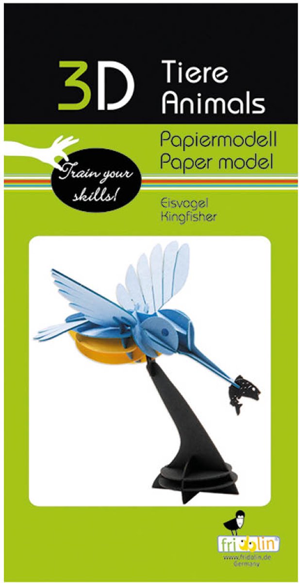 FRIDOLIN 3D papier model - Ijsvogel.