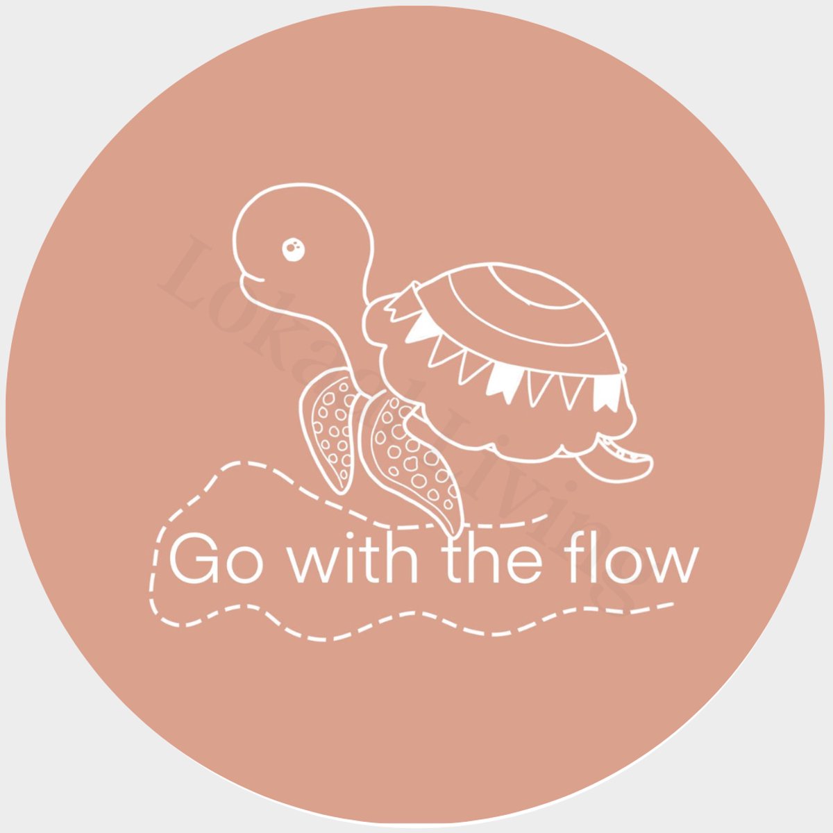 Lokaal Living - muurcirkel - 25 cm- schildpad - go with the flow - binnen en buiten - tuin