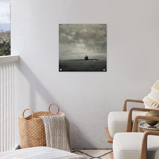 Posters de jardin Un sous-marin fait surface dans l'océan Pacifique - 50x50 cm - Toile jardin - Poster extérieur