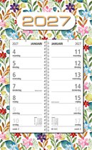 MGPcards - Omlegweekkalender 2027 - Week begint op maandag - 21 x 34 cm - Bloemen - Gekleurd