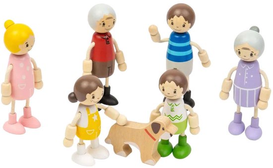 Bigjigs Houten Poppenhuis Familie - 7dlg. van Bigjigs — afbeelding 4