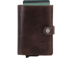 Hide & Stitches Porto Safety Wallet - Donkerbruin