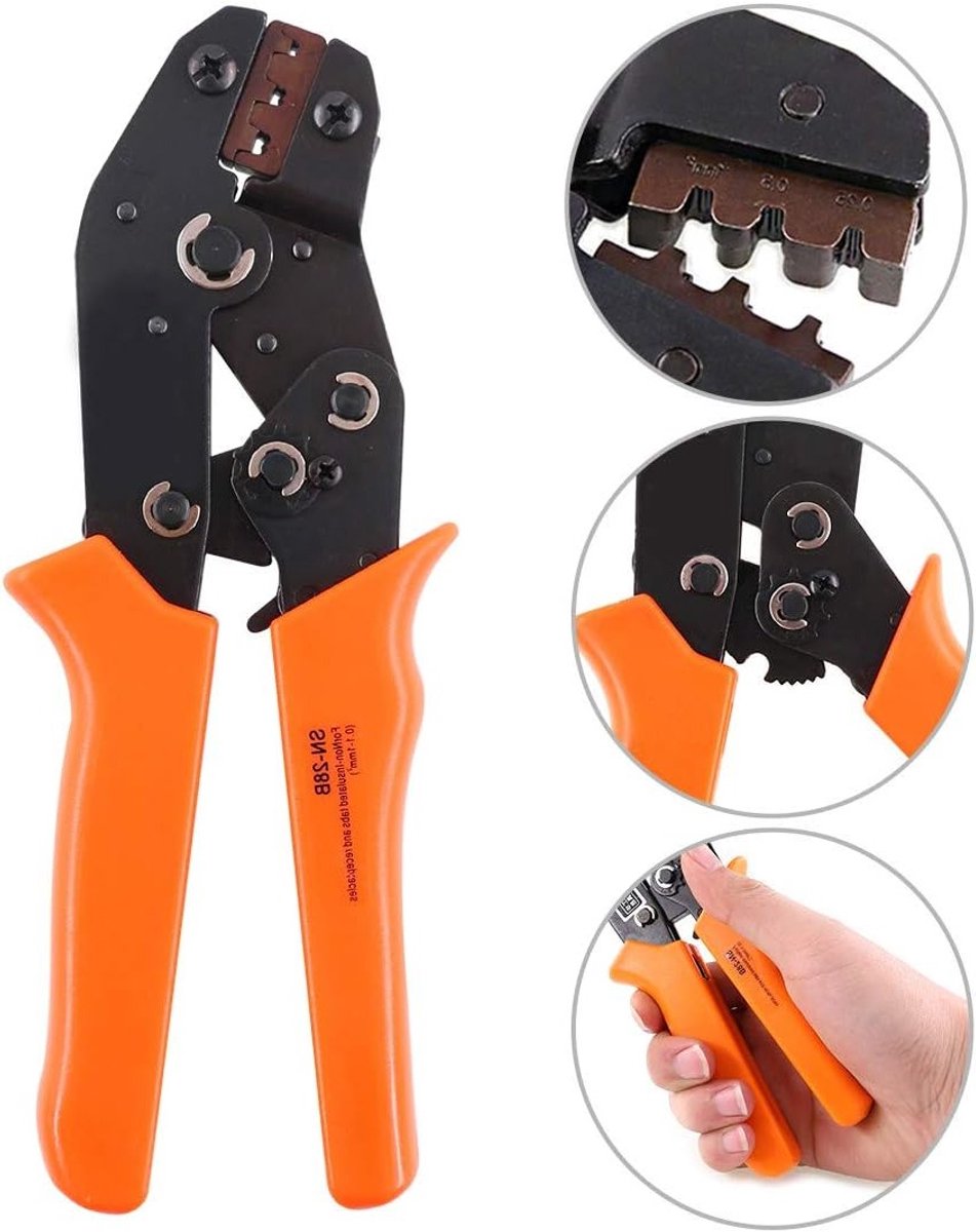 Professionele Crimp Tang voor Terminal Pin - Geschikt voor 2.54mm, 3.95mm, 28-18AWG en 0.1-1.0mm2 - Duurzaam en Ergonomisch Ontwerp