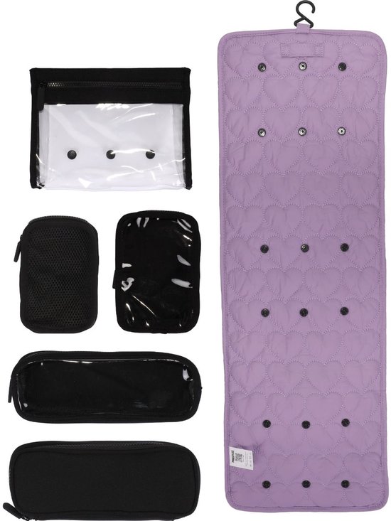Toilettas Ophangbaar Dames & Heren – 6-delige Travel Organizer met Verwisselbare Pouches – Doorzichtige Toilettas Set – Handbagage & TSA Proof – PNK&PLMZ Ultimate Travel Set