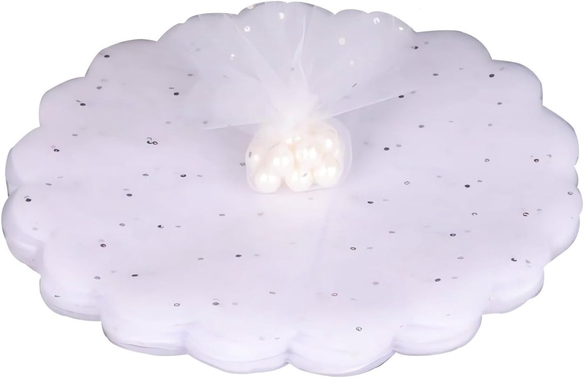 Ronde Tulle Sluiers in Bloemvorm van 24 cm voor Snoepzakjes, Huwelijk, Doopsgezind en Feestdecoratie