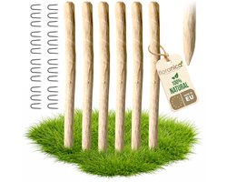 Floranica 6 x hazelnoot houten paal hoogte 150 cm, houten paal voor prieelhek, kastanjehek, houten palen, boomsteun, puntige houten paal, boompaal, steunpaal