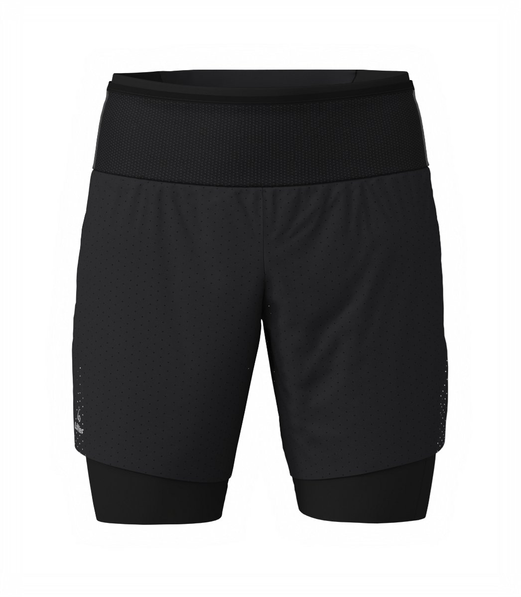 Loeffler korte hardloopbroek voor heren M Shorts 2in1 ASSL - Zwart XXL