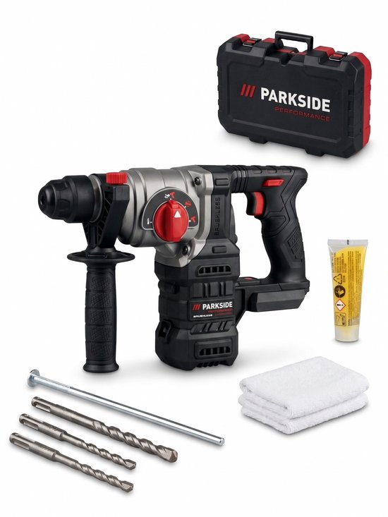 Parkside Performance Accu Combihamer 20V Zonder Accu - Slagenergie: 3 J - Slagfrequentie: 0-4700 min-¹ - Onbelast toerental: 0–950 min-¹ - De machine is exclusief Parkside 20V accu en snellader