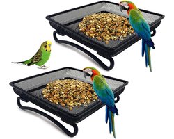 Vogelvoederstation met fijn gaas voor het voeren van merels en duiven - 2 delige set voor vogels