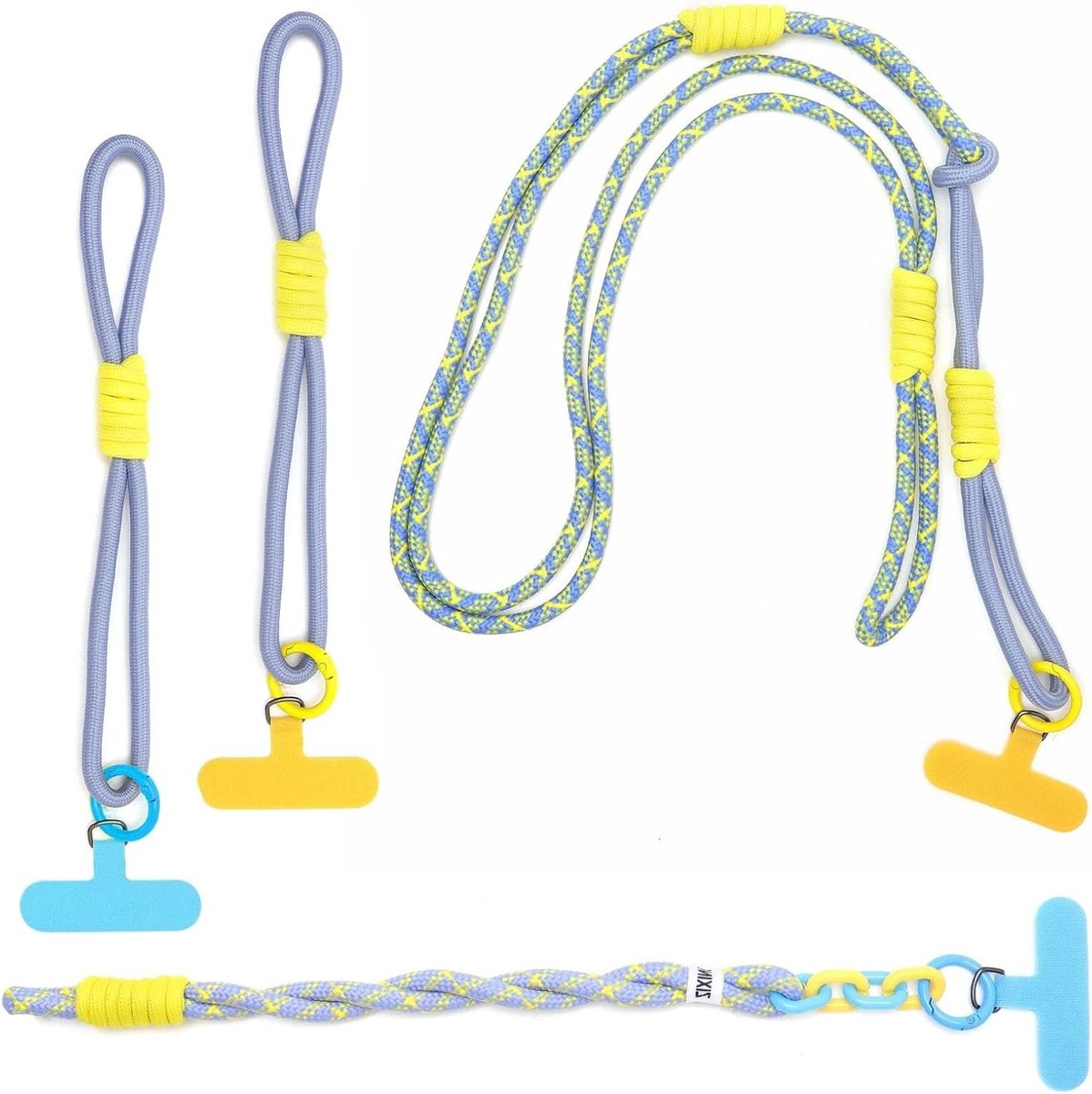 Set van 3 Verstelbare Telefoonkettingen, Universele Mobiele Telefoon Lanyard voor Buiten, Sleutelhanger en Polsband, Geschikt voor Alle Smartphones