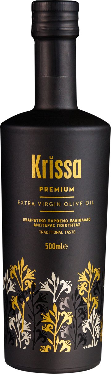 Cretan Heritage - Krissa – Griekse Extra Vierge Olijfolie 500ml – 100% Tsounati – Hoog in Polyfenolen – Premium & Bekroond uit Kreta