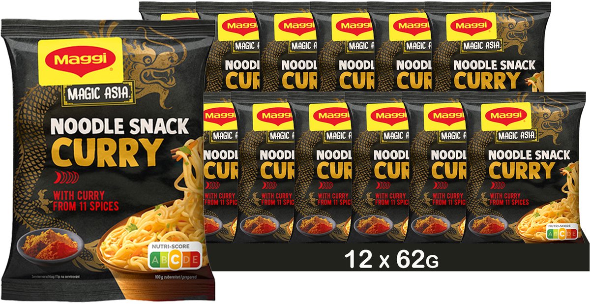 MAGGI MAGIC ASIA Nudel Snack Curry, 12 x 62g