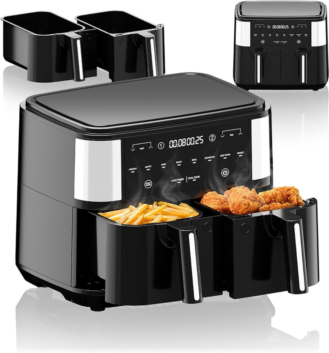 MKSS® Airfryer XXL - Dubbele Mand Airfryer