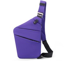 Diefstalbestendige crossbodytas- schoudertas met meerdere vakken - slanke antidiefstal reistas voor dames en heren -20*2*32 cm -Paars