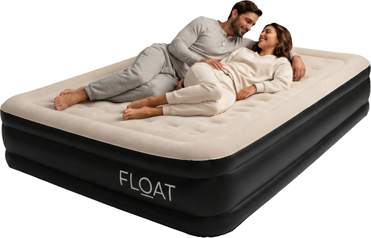 Tweepersoons luchtbed met ingebouwde pomp - 198x152x38 cm - Zelfopblazend 2 persoons luchtmatras - Logeerbed Queen - FLOAT NimbusRest