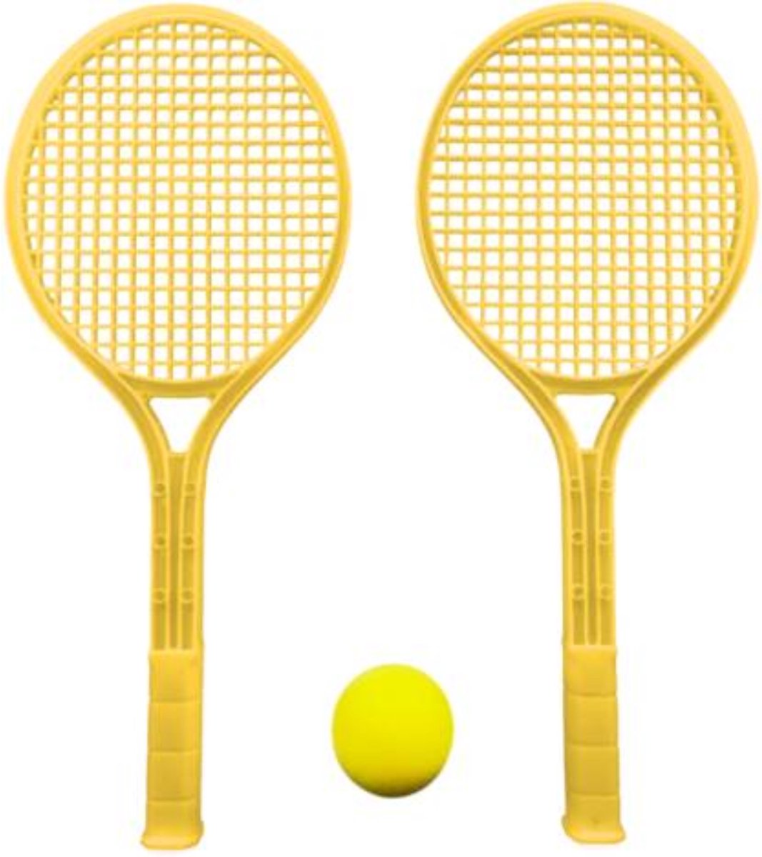 Tennis Set Kunststof 2 Rackets + Bal Geel