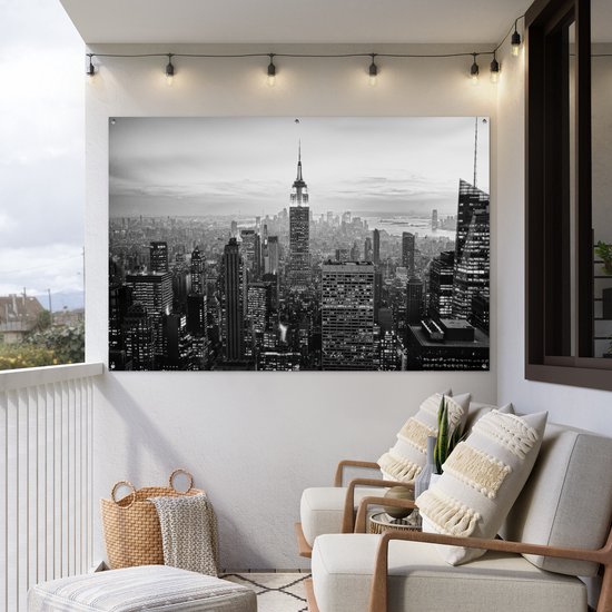 Décoration murale Impression photo New York City noir et blanc - 180x120 cm - Affiche jardin