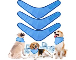 Koelband hond - 3 stuks - Hondenkoelbandana - Ademende - halsband voor huisdieren - Geschikt voor binnen- en buitenactiviteiten, zoals wandelen, hardlopen, kamperen en hiken - zomer - blauw