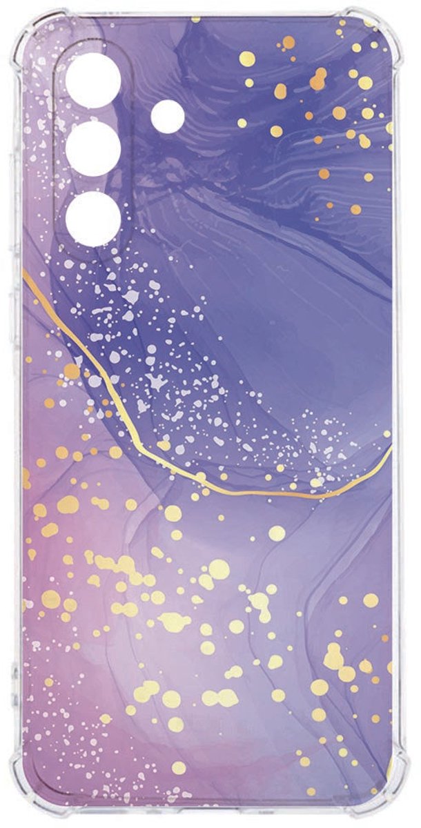 Softcase Samsung Galaxy A57 Watercolor Paars Schokbestendig