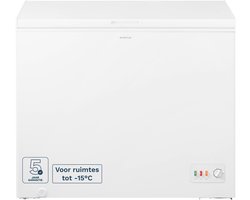 Inventum VK1285W Low Frost energiezuinige grote vrieskist - 300 liter - 128,5 cm breed - Energielabel C - Geschikt voor garage tot -15°C - Ledverlichting - Diepvrieskist - 2 opbergkorven - Wit