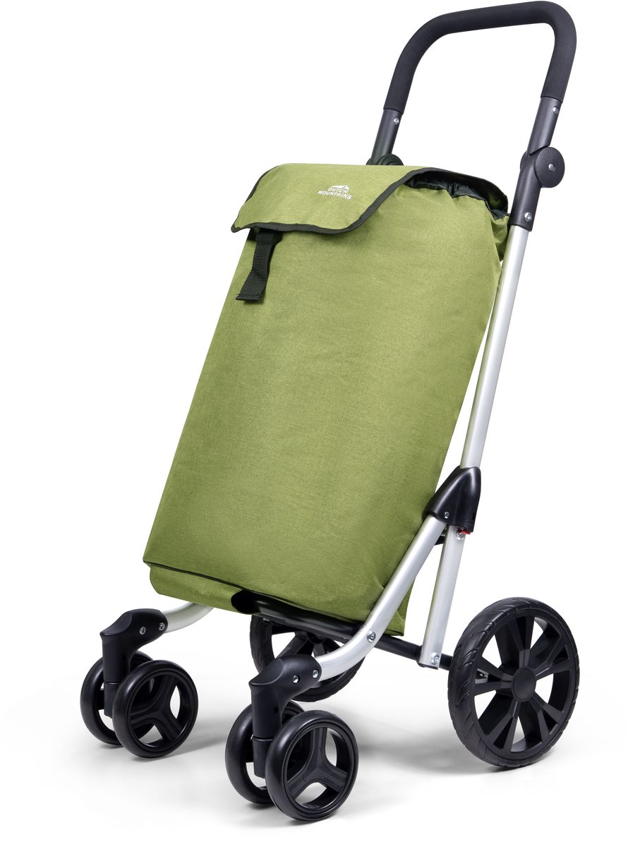 Dutch Mountains Boodschappenwagen 4 wiel - 48 Liter Boodschappentrolley met verstelbaar handvat - Groen