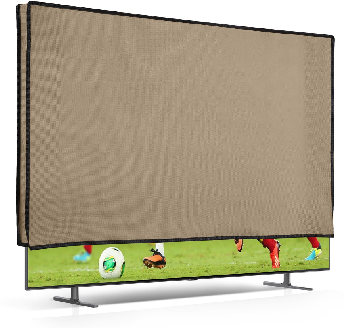 kwmobile tv hoes voor 55" TV cover - Beschermhoes voor televisie - Voor binnengebruik - Tegen vuil en stof - In beige