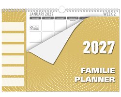 MGPcards - Family Planner XL 2027 - Weekplanner - Week begint op maandag - 34 x 24,5 cm - Oker
