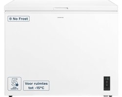 Inventum VK980W No Frost vrieskist - 233 liter - 98,6 cm breed - Supervriezen - Geschikt voor garage tot -15°C - Digitale thermostaat - 1 opbergkorf - Diepvrieskist - Wit