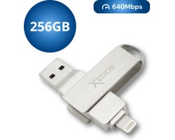 Xedor® Lite - USB Stick - 256 GB - 640Mbps - Lightning en USB A - iPhone
